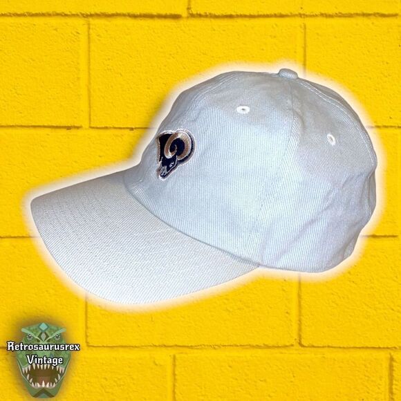 Vintage 00’s Los Angeles Rams Khaki Denim Embroidered Fundamental Hat, One Size - Picture 3 of 8